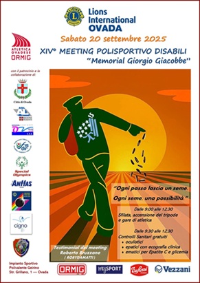 Locandina XIV Meeting polisportivo disabili - Ovada 20 settembre 2025