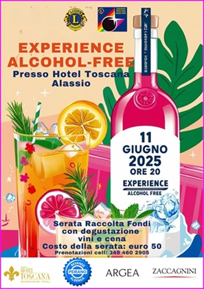 Locandina Experience alcohol - free   Alassio 11 giugno 2025