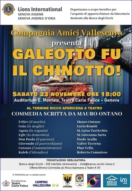Locandina Galeotto fu il chinotto! - Audiorium E.Montale Teatro Carlo Felice (GE) Sabato 23 novembre 2024