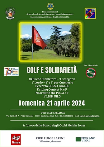 Gara di Golf e solidariet&agrave; -  Golf Club Garlenda 21 aprile 2024