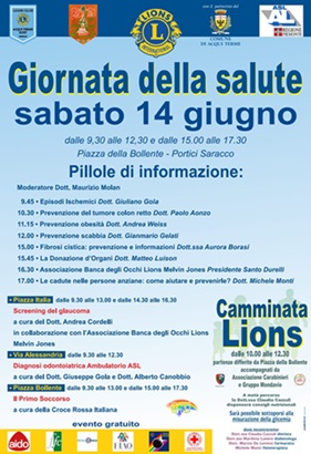 Locandina Giornata della Salute Acqui Terme 14 giugno 2025