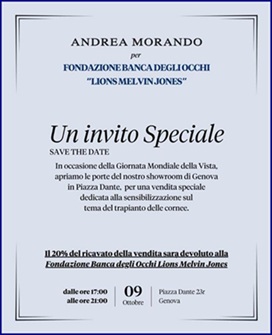 Locandina Invito speciale Andrea Morando - Piazza Dante 23 rosso Genova  - 9 ottobre 2025