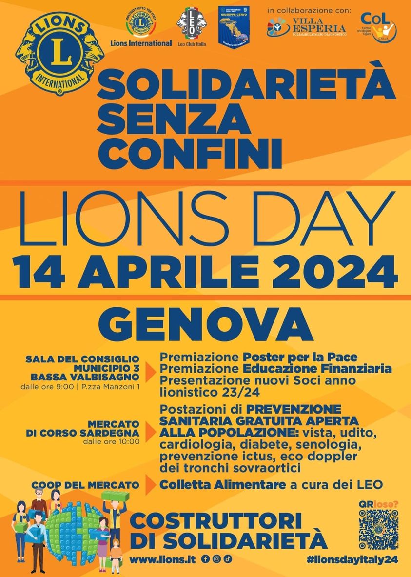 Lions Day - Genova Corso Sardegna 14 Aprile 2024 Lions Day - Genova Corso Sardegna 14 Aprile 2024