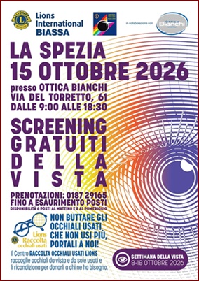locandina_screening_gratuiti_della_vista_ottica _bianchi_laspezia_15_ottobre_2026