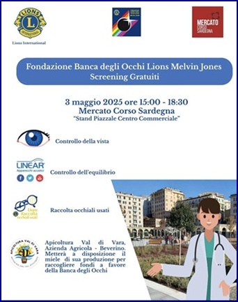 Screening oculistici - Ex Mercato Corso Sardegna - Genova 3 maggio 2025