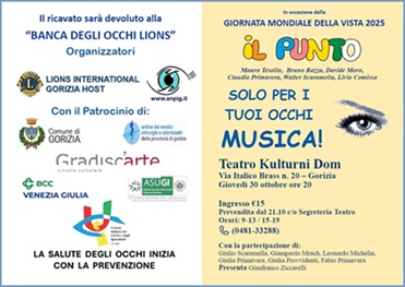 Locandina Solo per i tuoi occhi musica - Gorizia 30 ottobre 2025