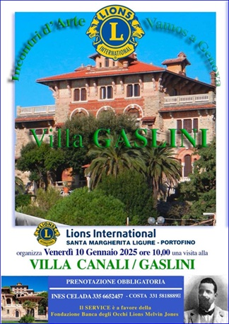 Locandina Visita alla Villa Canali-Gaslini  - 10 gennaio 2025